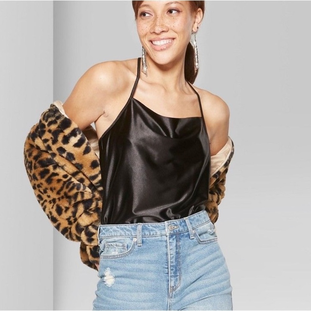 Black Satin Tank Top